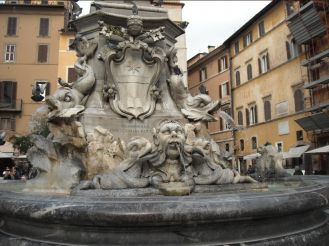 Fountain of Pantheon on Piazza della Rotonda, Rome