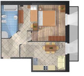 One-Bedroom Apartment (2 Adults) - Split Level